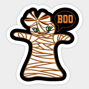 Cute mummy ghost girl kawaii ribbon boo 324 Sticker